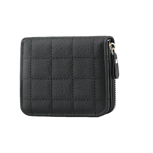 JGDSDMJG geldbörse Damen Herren Einfache Pu Leder Reißverschluss Bifold Design Alltags Kartenhalter Accessoire-Black von JGDSDMJG