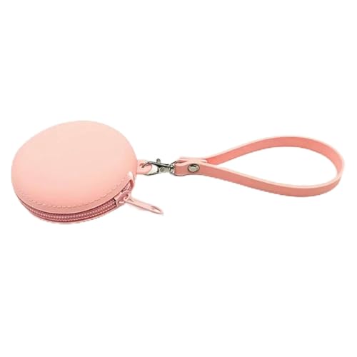 JGDSDMJG geldbörse Damen Kleine Silikon Handtasche Runde Mini Umhängetasche-rosa Mit Riemen von JGDSDMJG