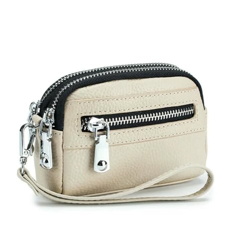 JGDSDMJG geldbörse Damen Mini-geldbörse Für, Doppelreißverschluss, Süße Kleine Clutch, Multifunktionaler Kartenhalter-Milk White von JGDSDMJG