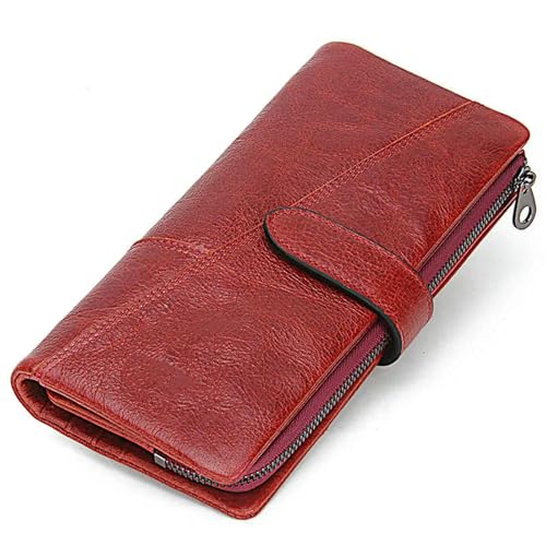 JGDSDMJG geldbörse Damen Modische Geldbörsen Für Und Herren, Lange Clutch Mit Handytasche Kartenhalter-red von JGDSDMJG