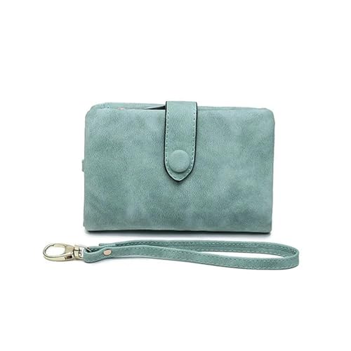 JGDSDMJG geldbörse Damen Neue Frauen Geldbörsen Kurze Hasp Pu Leder Multifunktion Ale Große Kapazität Geld Tasche Kleine Feste Münz Karten Halter Carteras-Light Blue von JGDSDMJG