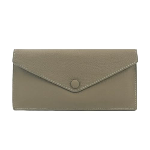 JGDSDMJG geldbörse Damen Pebble Grain Umschlagtasche Schlanke Lange Kartenhalter Clutch Bag Handytasche Geldbörse-grau 2216 von JGDSDMJG