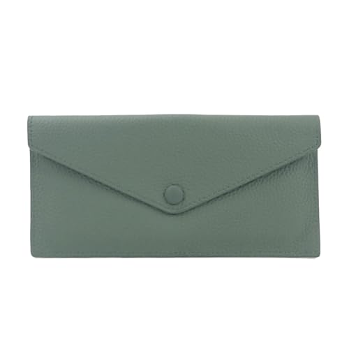 JGDSDMJG geldbörse Damen Pebble Grain Umschlagtasche Schlanke Lange Kartenhalter Clutch Bag Handytasche Geldbörse-mandelgrün 2216 von JGDSDMJG