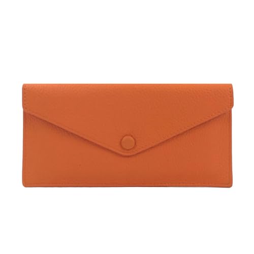 JGDSDMJG geldbörse Damen Pebble Grain Umschlagtasche Schlanke Lange Kartenhalter Clutch Bag Handytasche Geldbörse-orange 2216 von JGDSDMJG