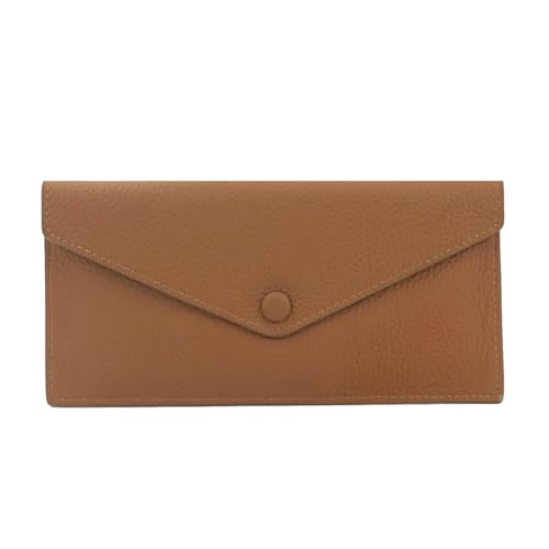 JGDSDMJG geldbörse Damen Pebble Grain Umschlagtasche Schlanke Lange Kartenhalter Clutch Bag Handytasche Geldbörse-tan 2216 von JGDSDMJG