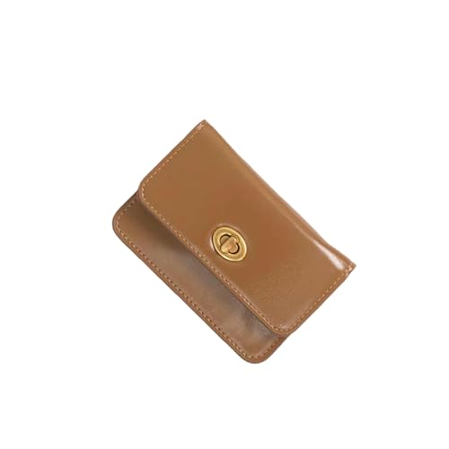 JGDSDMJG geldbörse Damen Vintage Kreditkartenetui Schlanke Schlossabdeckung Mini Geldbörse-Brown von JGDSDMJG