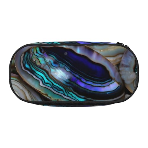 JGHHOUN Abalone Federmäppchen mit Perlmutt-Druck, geräumiges Stifteetui, Reißverschluss, hohe Kapazität, Make-up-Werkzeuge, Bürobedarf von JGHHOUN