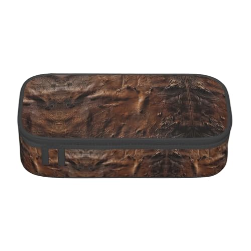 JGHHOUN Braunes Rindsleder-Kunstdruck, Teenager, große Aufbewahrung, Federmäppchen, Studenten, Schule, Reisen, wesentliche Schreibwaren von JGHHOUN