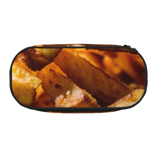 JGHHOUN Fast Food Druck Federmäppchen geräumige Federmäppchen Reißverschluss hohe Kapazität Make-up-Tool Bürobedarf, Schwarz, Einheitsgröße Taschen-Organizer von JGHHOUN