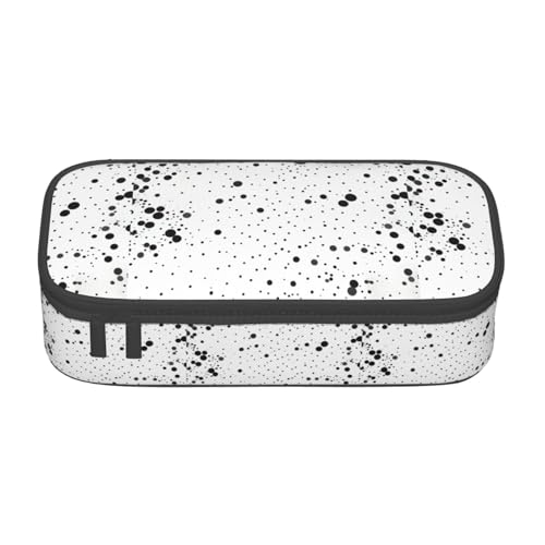 JGHHOUN Federmäppchen für Teenager, groß, mit Punktemuster, für Studenten, Schule, Reisen, wichtige Schreibwaren, Schwarz und Weiß von JGHHOUN