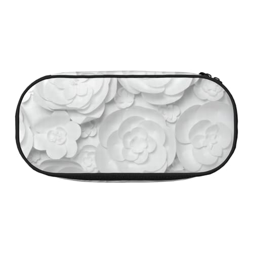 JGHHOUN Federmäppchen mit 3D-Blumendruck, geräumiges Stifteetui, Reißverschluss, hohe Kapazität, Make-up-Tools, Bürobedarf von JGHHOUN