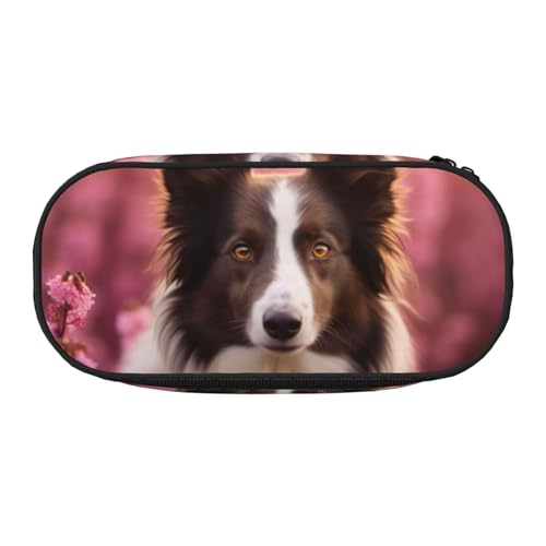 JGHHOUN Federmäppchen mit Border Collie-Blumendruck, geräumiges Stifteetui, Reißverschluss, hohe Kapazität, Make-up-Tools, Bürobedarf, Schwarz , Einheitsgröße, Taschen-Organizer JGHHOUN Federmäppchen mit Border Collie-Blumendruck, geräumiges Stifteetui, Reißverschluss, hohe Kapazität, Make-up-Tools, Bürobedarf, Schwarz , Einheitsgröße, Taschen-Organizer von JGHHOUN