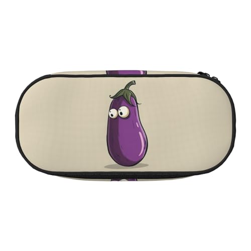 JGHHOUN Federmäppchen mit Cartoon-Auberginen-Druck, geräumiges Stifteetui, Reißverschluss, hohe Kapazität, Make-up-Tools, Bürobedarf, Schwarz , Einheitsgröße, Taschen-Organizer JGHHOUN Federmäppchen mit Cartoon-Auberginen-Druck, geräumiges Stifteetui, Reißverschluss, hohe Kapazität, Make-up-Tools, Bürobedarf, Schwarz , Einheitsgröße, Taschen-Organizer von JGHHOUN