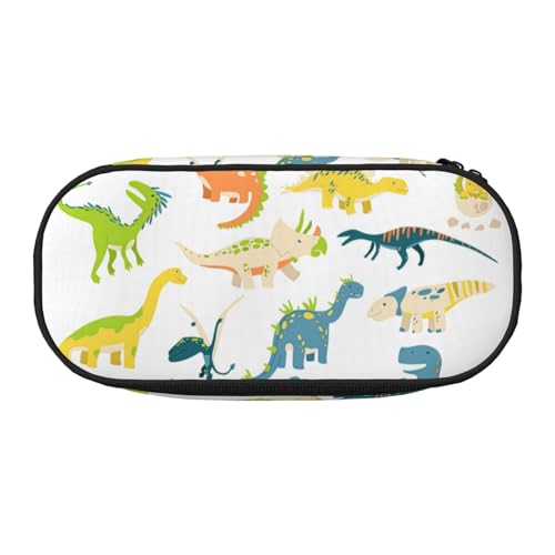 JGHHOUN Federmäppchen mit Cartoon-Dinosaurier-Bildern, geräumiges Stifteetui, Reißverschluss, hohe Kapazität, Make-up-Tools, Bürobedarf von JGHHOUN