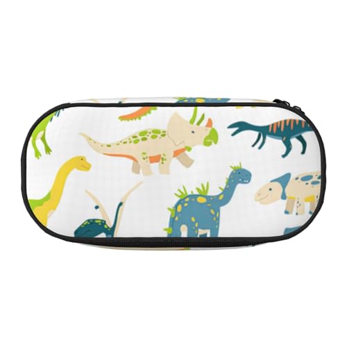 JGHHOUN Federmäppchen mit Cartoon-Dinosaurier-Bildern, geräumiges Stifteetui, Reißverschluss, hohe Kapazität, Make-up-Tools, Bürobedarf von JGHHOUN