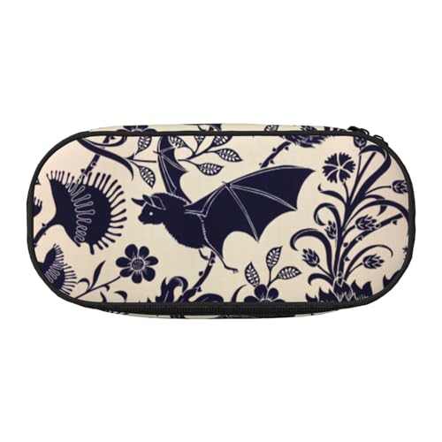 JGHHOUN Federmäppchen mit Fledermausmuster, geräumiges Stifteetui, Reißverschluss, hohe Kapazität, Make-up-Werkzeuge, Bürobedarf von JGHHOUN