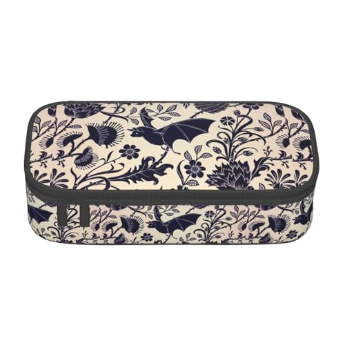 JGHHOUN Federmäppchen mit Fledermausmuster, groß, für Studenten, Schule, Reisen, wesentliche Schreibwaren von JGHHOUN