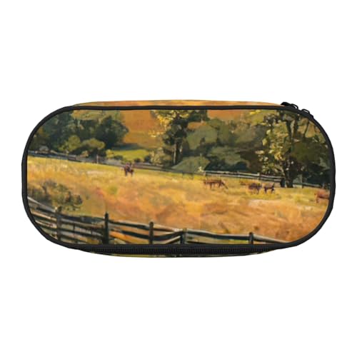 JGHHOUN Federmäppchen mit Hirschmotiv, geräumiges Federmäppchen, Reißverschluss, hohe Kapazität, Make-up-Tools, Bürobedarf von JGHHOUN