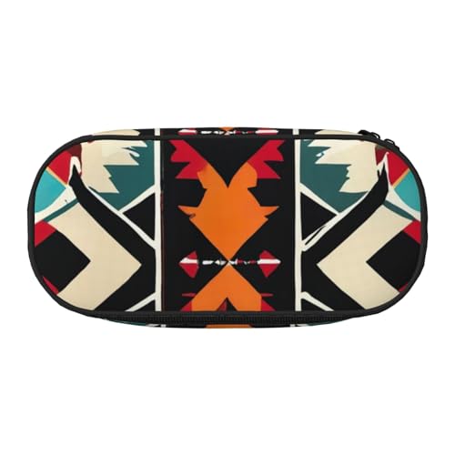 JGHHOUN Federmäppchen mit Indianer-Muster, geräumiges Stifteetui, Reißverschluss, hohe Kapazität, Make-up-Tools, Bürobedarf von JGHHOUN