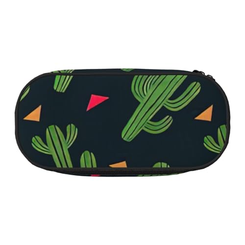 JGHHOUN Federmäppchen mit Kaktus-Kunstdruck, geräumiges Stifteetui, Reißverschluss, hohe Kapazität, Make-up-Tools, Bürobedarf von JGHHOUN