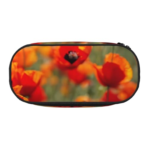 JGHHOUN Federmäppchen mit Mohnblumen-Aufdruck, geräumiges Stifteetui, Reißverschluss, hohe Kapazität, Make-up-Tools, Bürobedarf, Schwarz , Einheitsgröße, Taschen-Organizer JGHHOUN Federmäppchen mit Mohnblumen-Aufdruck, geräumiges Stifteetui, Reißverschluss, hohe Kapazität, Make-up-Tools, Bürobedarf, Schwarz , Einheitsgröße, Taschen-Organizer von JGHHOUN