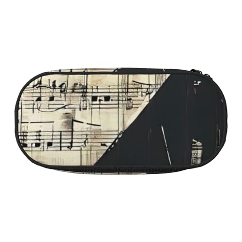 JGHHOUN Federmäppchen mit Notenaufdruck, geräumiges Stifteetui, Reißverschluss, hohe Kapazität, Make-up-Tools, Bürobedarf, Schwarz , Einheitsgröße, Taschen-Organizer JGHHOUN Federmäppchen mit Notenaufdruck, geräumiges Stifteetui, Reißverschluss, hohe Kapazität, Make-up-Tools, Bürobedarf, Schwarz , Einheitsgröße, Taschen-Organizer von JGHHOUN