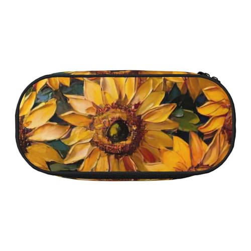 JGHHOUN Federmäppchen mit Ölgemälde, Sonnenblumen-Druck, geräumiges Stifteetui, Reißverschluss, hohe Kapazität, Make-up-Werkzeuge, Bürobedarf, Schwarz , Einheitsgröße, Taschen-Organizer JGHHOUN Federmäppchen mit Ölgemälde, Sonnenblumen-Druck, geräumiges Stifteetui, Reißverschluss, hohe Kapazität, Make-up-Werkzeuge, Bürobedarf, Schwarz , Einheitsgröße, Taschen-Organizer von JGHHOUN