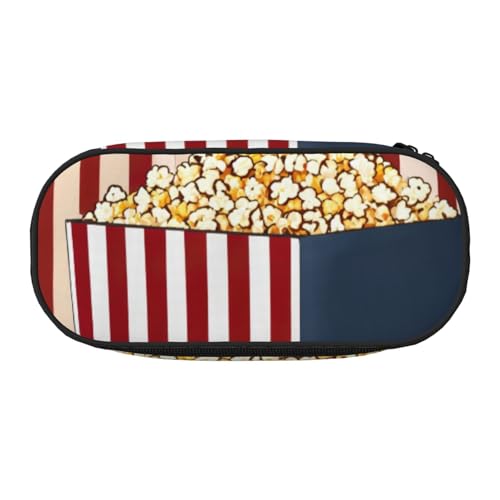 JGHHOUN Federmäppchen mit Popcorn-Aufdruck, geräumiges Stifteetui, Reißverschluss, hohe Kapazität, Make-up-Tools, Bürobedarf von JGHHOUN