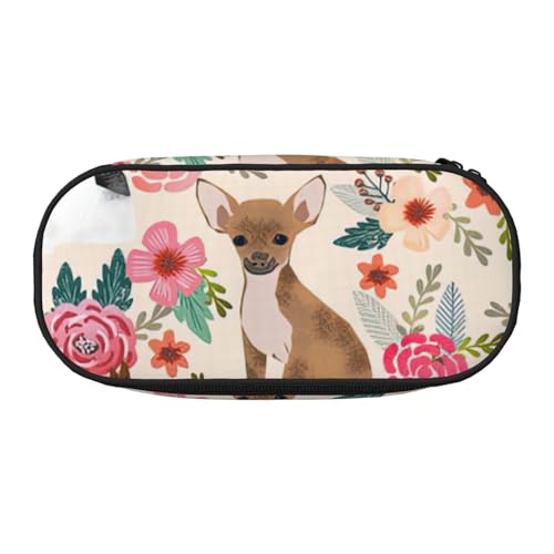 JGHHOUN Federmäppchen mit Rinderhund, Blumendruck, geräumiges Stifteetui, Reißverschluss, hohe Kapazität, Make-up-Tools, Bürobedarf, Schwarz , Einheitsgröße, Taschen-Organizer JGHHOUN Federmäppchen mit Rinderhund, Blumendruck, geräumiges Stifteetui, Reißverschluss, hohe Kapazität, Make-up-Tools, Bürobedarf, Schwarz , Einheitsgröße, Taschen-Organizer von JGHHOUN
