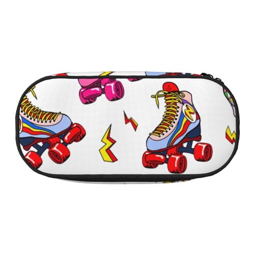 JGHHOUN Federmäppchen mit Rollschuhen, geräumiges Federmäppchen, Reißverschluss, hohe Kapazität, Make-up-Tools, Bürobedarf von JGHHOUN