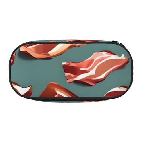 JGHHOUN Federmäppchen mit Streifenmuster, geräumiges Federmäppchen, Reißverschluss, hohe Kapazität, Make-up-Werkzeuge, Bürobedarf von JGHHOUN