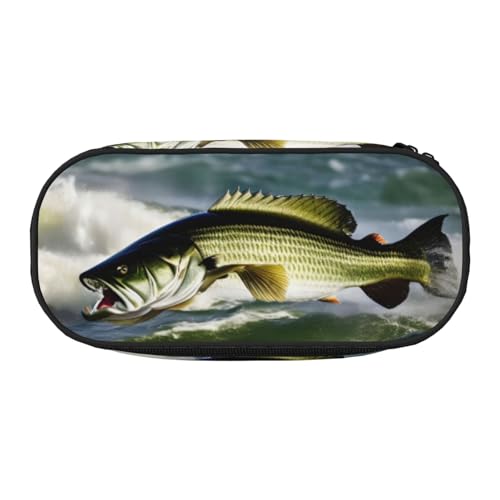 JGHHOUN Federmäppchen mit Wellenmuster, geräumiges Stifteetui, Reißverschluss, hohe Kapazität, Make-up-Tools, Bürobedarf von JGHHOUN