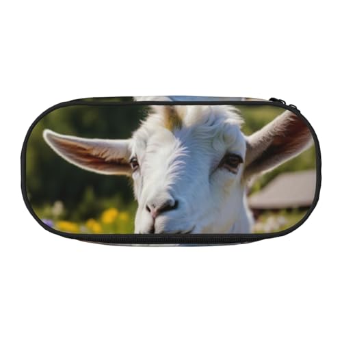 JGHHOUN Federmäppchen mit Ziegenmuster, geräumiges Stifteetui, Reißverschluss, hohe Kapazität, Make-up-Tools, Bürobedarf von JGHHOUN