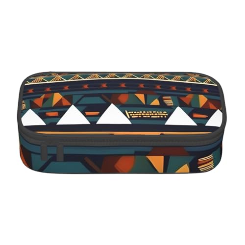JGHHOUN Federmäppchen mit afrikanischem Ethno-Muster, groß, für Studenten, Schule, Reisen, wesentliche Schreibwaren von JGHHOUN