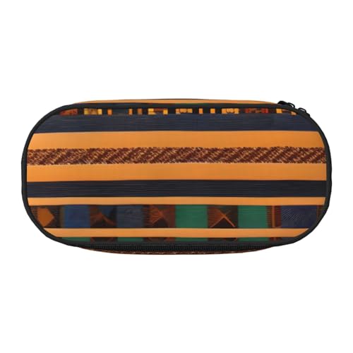 JGHHOUN Federmäppchen mit afrikanischem Webdruck, geräumiges Stifteetui, Reißverschluss, hohe Kapazität, Make-up-Tools, Bürobedarf von JGHHOUN