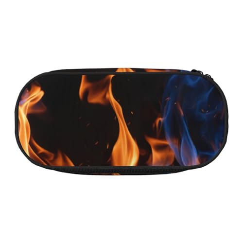 JGHHOUN Federmäppchen mit blauem Flammendruck, geräumiges Stifteetui, Reißverschluss, hohe Kapazität, Make-up-Werkzeuge, Bürobedarf, Schwarz , Einheitsgröße, Taschen-Organizer JGHHOUN Federmäppchen mit blauem Flammendruck, geräumiges Stifteetui, Reißverschluss, hohe Kapazität, Make-up-Werkzeuge, Bürobedarf, Schwarz , Einheitsgröße, Taschen-Organizer von JGHHOUN