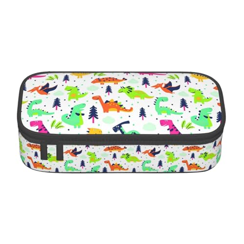 JGHHOUN Federmäppchen mit buntem Dinosaurier-Aufdruck, große Aufbewahrung, Federmäppchen, Studenten, Schule, Reisen, wesentliche Schreibwaren von JGHHOUN
