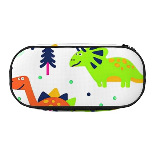 JGHHOUN Federmäppchen mit buntem Dinosaurier-Druck, geräumiges Stifteetui, Reißverschluss, hohe Kapazität, Make-up-Werkzeuge, Bürobedarf von JGHHOUN