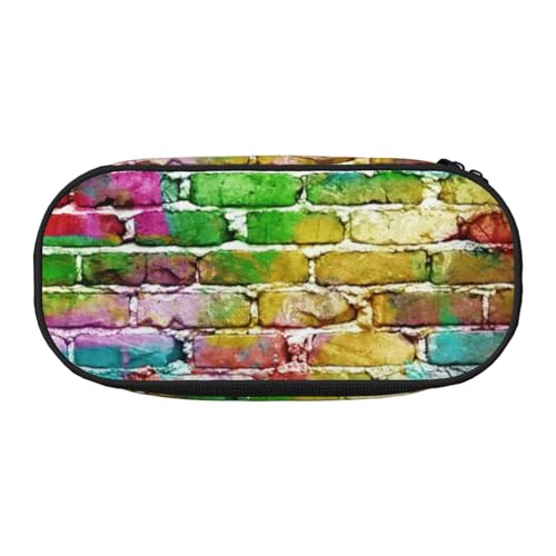 JGHHOUN Federmäppchen mit buntem Ziegelstein-Druck, geräumiges Stifteetui, Reißverschluss, hohe Kapazität, Make-up-Tools, Bürobedarf, Schwarz , Einheitsgröße, Taschen-Organizer JGHHOUN Federmäppchen mit buntem Ziegelstein-Druck, geräumiges Stifteetui, Reißverschluss, hohe Kapazität, Make-up-Tools, Bürobedarf, Schwarz , Einheitsgröße, Taschen-Organizer von JGHHOUN