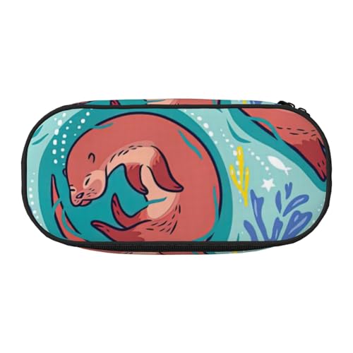 JGHHOUN Federmäppchen mit niedlichem Otter-Motiv, geräumiges Federmäppchen, Reißverschluss, hohe Kapazität, Make-up-Tools, Bürobedarf, Schwarz , Einheitsgröße, Taschen-Organizer JGHHOUN Federmäppchen mit niedlichem Otter-Motiv, geräumiges Federmäppchen, Reißverschluss, hohe Kapazität, Make-up-Tools, Bürobedarf, Schwarz , Einheitsgröße, Taschen-Organizer von JGHHOUN