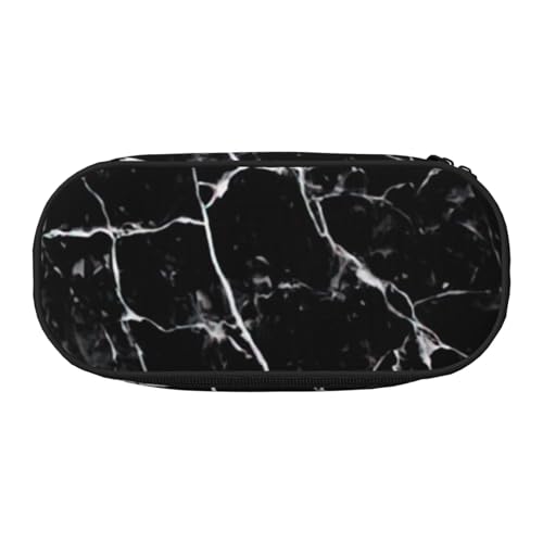 JGHHOUN Federmäppchen mit schwarzem Marmor-Druck, geräumiges Stifteetui mit Reißverschluss, hohe Kapazität, Make-up-Werkzeuge, Bürobedarf von JGHHOUN