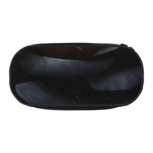 JGHHOUN Federmäppchen mit schwarzem und goldfarbenem Blumendruck, geräumiges Stifteetui mit Reißverschluss, hohe Kapazität, Make-up-Tools, Bürobedarf von JGHHOUN