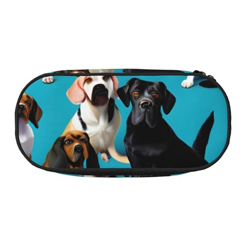 JGHHOUN Federmäppchen mit vielen Beagle-Mustern, geräumiges Stifteetui, Reißverschluss, hohe Kapazität, Make-up-Tools, Bürobedarf von JGHHOUN