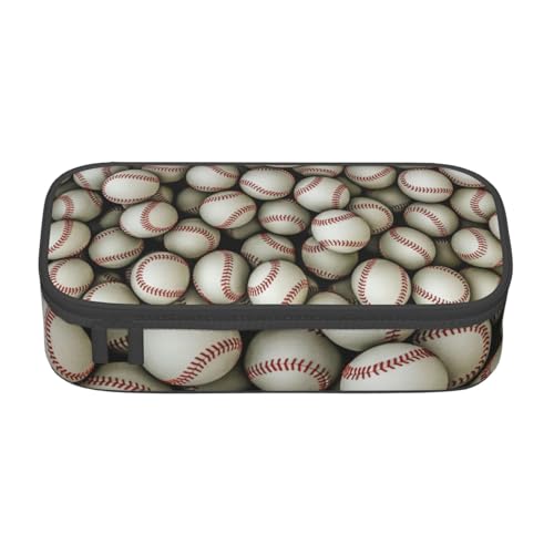 JGHHOUN Großes Federmäppchen mit Baseball-Aufdruck, für Studenten, Schule, Reisen, wesentliche Schreibwaren von JGHHOUN