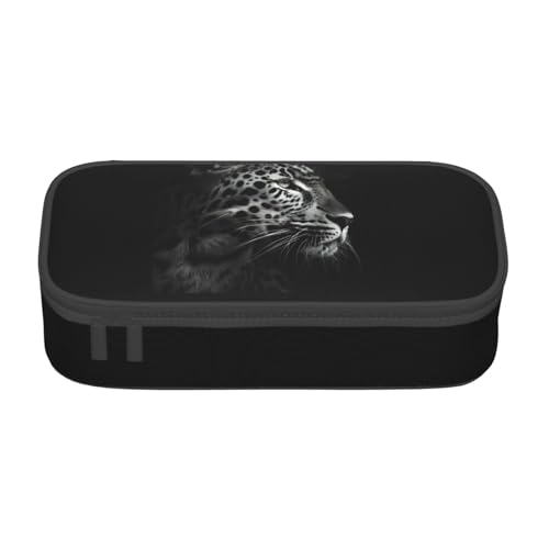 JGHHOUN Großes Federmäppchen mit Leopardenmuster, für Studenten, Schule, Reisen, wesentliche Schreibwaren von JGHHOUN