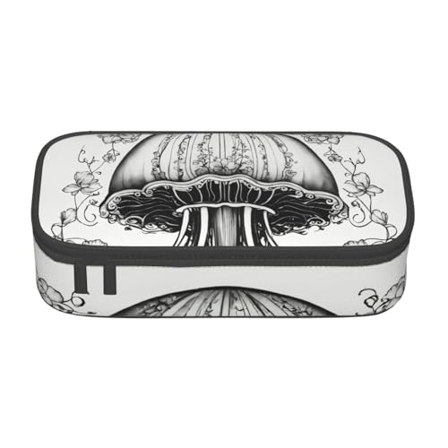 JGHHOUN Großes Federmäppchen mit Quallen-Muster, für Teenager, Schule, Reisen, wesentliche Schreibwaren von JGHHOUN