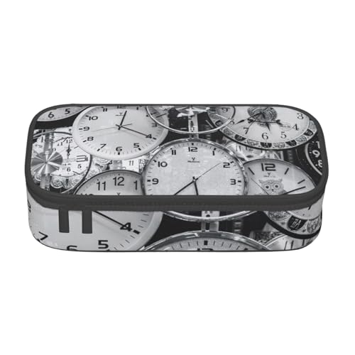 JGHHOUN Uhr-Kunstdruck, Teenager, großes Aufbewahrungs-Federmäppchen, Studenten, Schule, Reisen, wesentliche Schreibwaren von JGHHOUN