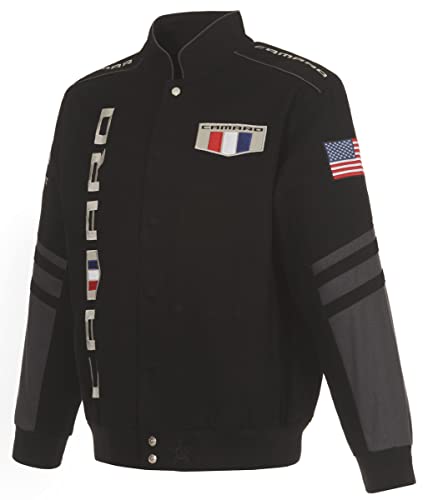 JH DESIGN GROUP Chevy Camaro Herren-Jacke, bestickt, klassischer Twill, Bsc1 schwarz, X-Large von JH DESIGN GROUP