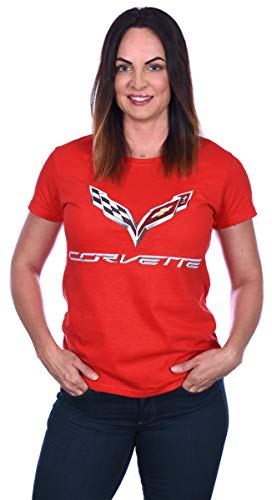 JH DESIGN GROUP Damen Chevy Corvette C7 Emblem T-Shirt Schwarz Rot Heather-Gray, Rot/Ausflug, einfarbig (Getaway Solids), XX-Large JH DESIGN GROUP Damen Chevy Corvette C7 Emblem T-Shirt Schwarz Rot Heather-Gray, Rot/Ausflug, einfarbig (Getaway Solids), XX-Large von JH DESIGN GROUP