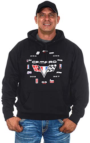 JH DESIGN GROUP Herren Chevy Camaro Hoodies Zip Up und Pullover Sweatshirts 4 Stile, Clg6-black, Large von JH DESIGN GROUP